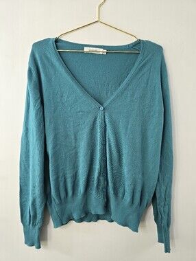 Kettlewell Cosmo Organic Cotton Long Sleeve V Neck Cardigan Sweater Size 12 LL